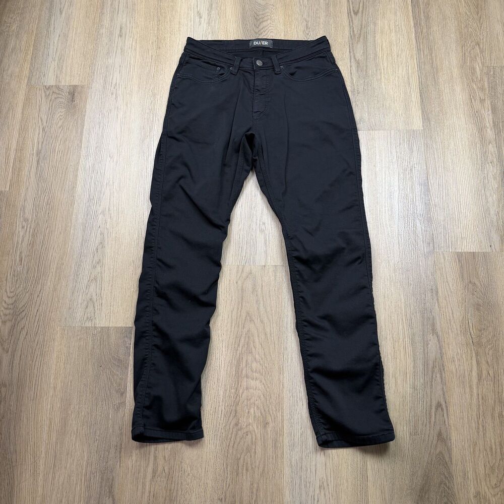 DU/ER N2X Relaxed Taper Pants Mens 32x32 Black Stretch Chino 5 Pocket Casual